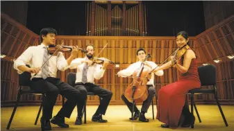  ?? Telegraph Quartet ?? The Telegraph Quartet — Eric Chin, Joseph Maile, Jeremiah Shaw and Pei-Ling Lin — played compositio­ns by the late Mieczyslaw Weinberg, who left behind an enormous body of work.