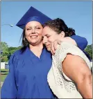  ?? Diane Wagner / RN-T ?? Samantha Simpson (left) and her after-care instructor Janet Justice share a hug.