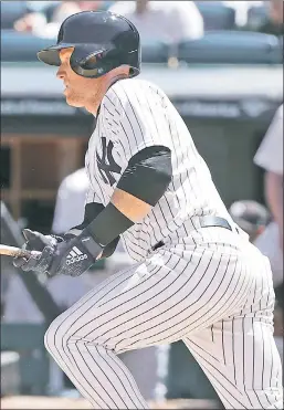  ?? N.Y. Post: Charles Wenzelberg ?? EARNED HIS STRIPES? Clint Frazier, who went 2-for-4 with a run scored in the Yankees’ win over the Mariners on Thursday, hopes he will remain in the majors when Brett Gardner returns.