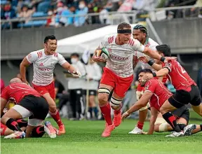  ??  ?? Kieran Read, seen here playing for Toyota Verblitz in the Japan league, has announced his retirement and will return home to spend time with his family.