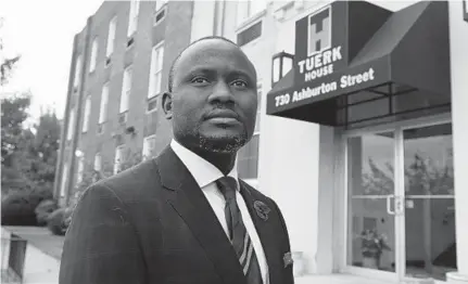  ?? KIM HAIRSTON/BALTIMORE SUN ?? Bernard Gyebi-Foster, the executive director of Tuerk House, has been able to expand drug treatment capacity at his facility following a federal initiative being tested in Maryland and six other states.