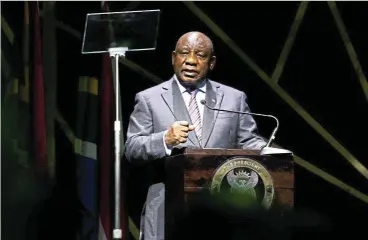  ?? Picture: Shelley Christians/Reuters ?? President Cyril Ramaphosa delivers the keynote address at the Investing in African Mining Indaba 2023 conference in Cape Town in February last year.