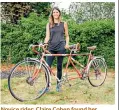  ??  ?? Novice rider: Claire Cohen found her vintage tandem bike on ebay