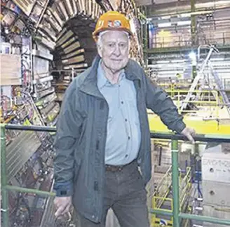  ?? ?? Peter Higgs visiting the Large Hadron Collider in Switzerlan­d