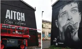  ?? Picture Agency, Alamy ?? The Aitch and Ian Curtis murals at 75 Port Street, Manchester. Composite: Ryan Jenkinson/Story