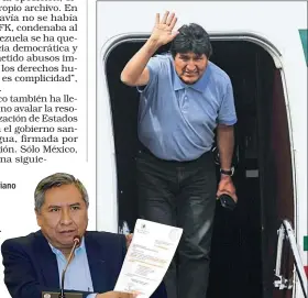 ?? FOTOS: CEDOC. ?? El canciller boliviano mostró una nota con el armamento argentino enviado a ese país. Fue desmentida y ratificada.
