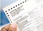  ?? MELISSA PHILLIP/HOUSTON CHRONICLE ?? The mail ballot rejection rate was higher in Texas counties that lean Democratic, 15.1%, than Republican, 9.1%, the analysis found.