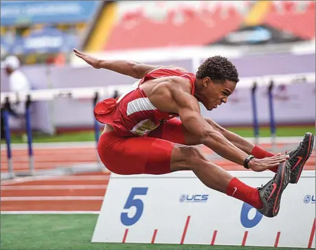  ??  ?? Damarcus Simpson competed at an internatio­nal meet in Costa Rica in August of 2015 where he placed fourth overall. (Photo courtesy Alberto Font/The Tico Times, Costa Rica)