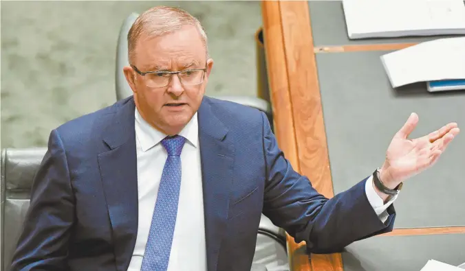  ??  ?? Opposition Leader Anthony Albanese during question time on Wednesday.