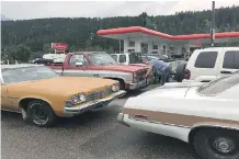  ??  ?? Vintage car enthusiast Kyle Hanger made a handful of stops at small car shows on his annual journey from Calgary to the coast of British Columbia.
