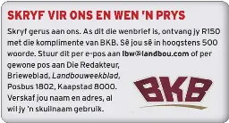 SKRYF VIR ONS EN WEN ’N PRYS - PressReader