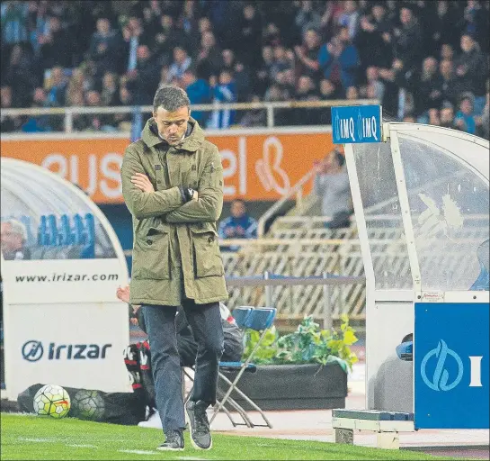  ?? FOTO: J. I. UNANUE ?? Luis Enrique, en uno de los partidos dirigidos frente a la Real Sociedad