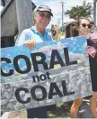  ?? Anti- Adani protesters in Proserpine yesterday. ??