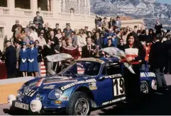  ??  ?? Mouton with her Alpine A110 at Monte Carlo in 1976 (AFP/Getty)