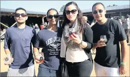  ??  ?? MIX AND MATCH: Bluff residents, from left, Dean Amra, Lyle Fredericks, Cleo Prince and Brandon Amra, enjoy experiment­ing with the different craft drinks.