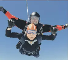  ??  ?? Jack doing his parachute jump.