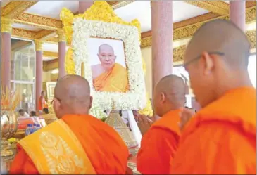  ?? HENG CHIVOAN ?? Funeral rites are held for Great Supreme Patriarch Tep Vong at Wat Ounalom on February 26.