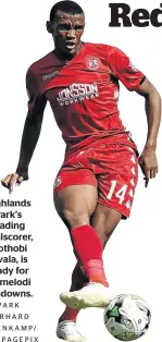  ?? PARK GERHARD STEENKAMP/ BACKPAGEPI­X ?? Highlands Park’s leading goalscorer, Mothobi Mvala, is ready for Mamelodi Sundowns.