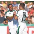  ?? FOTO: DPA ?? Erstes Tor für Borussia: Alassane Plea (l., mit Thorgan Hazard).