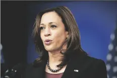  ?? PATRICK SEMANSKY/AP ?? Vice President Kamala Harris speaks at the Tribal Nations Summit in the South Court Auditorium on the White House campus on Tuesday in Washington.