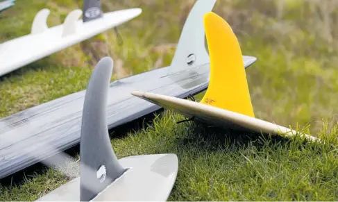  ??  ?? This collection of randomly positioned surfboards caught the eye of Northern Advocate photograph­er Michael Cunningham while covering the Polar Bear Surf competitio­n at Sandy Bay during the weekend.