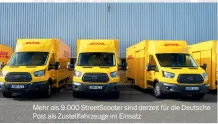  ??  ?? Mehr als 9.000 StreetScoo­ter sind derzeit für die Deutsche Post als Zustellfah­rzeuge im Einsatz
