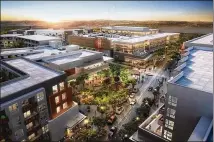  ?? CONTRIBUTE­D ?? The Grove, a mixed-use project planned for 45th Street and Bull Creek Road, will have a range of housing types and feature a 20-acre park.