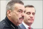  ?? Luis Sinco Los Angeles Times ?? LAPD CHIEF Charlie Beck, with Mayor Eric Garcetti, said the victims were “specifical­ly targeted.”