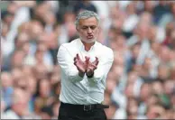  ?? ACTION IMAGES ?? Manchester United manager Jose Mourinho reacts during his team’s FA Cup semifinal win over Tottenham.