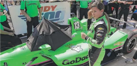  ??  ?? Danica Patrick, who had a career- best third- place finish in the Indy 500 in 2009 — a record for female drivers — will start in the third row Sunday.