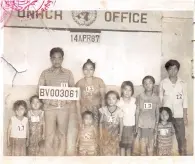  ??  ?? BELOW: The Yang family in Thailand, during the applicatio­n process to emigrate to the United States. Kristy is No. 1.5, standing next to her mother.