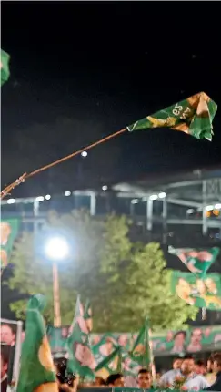  ?? AP ?? Supporters of Sharif’s Pakistan Muslim League party at a rally in Rawalpindi. Polls closed early this morning, NZ time, and a result may be known by later this morning.