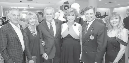  ?? GINA FONTANA PHOTOS ?? Rick Howard, Pat Howard, Mayor Bill T. Smith, Arlene Herson, Dr. Allen Konis and Lori Ann Konis attend the Rotary Club Downtown Boca Raton and Saks Fifth Avenue/Boca Raton VIP 2019 Pre-Mayors Ball Reception.