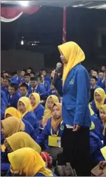  ?? M. SALSABYL ADN/JAWA POS ?? PENGENALAN: Ratusan mahasiswa baru Umaha Sidoarjo menjalani masa orientasi hingga Minggu (10/9).