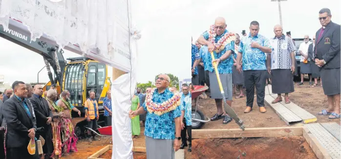  ?? Photo: JOSEFA ULUILAKEBA ?? Prime Minister, Sitiveni Rabuka, officiated at the ground-breaking ceremony for the Keiyasi Town developmen­t.