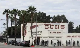  ?? Photograph: Patrick T Fallon/Reuters ?? People wait in line outside to enter a gun store in Culver City, California, in March 2020.