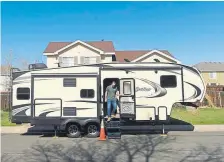 ??  ?? Queen’s RV is on loan from Arvada resident Joe Brown. The two connected through RVS 4 MDS, a national grassroots organizati­on that matches healthcare profession­als and other frontline workers with RV owners who are willing to help them.
