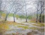  ??  ?? Aleda O’Connor, “Spring Lawn,” pastel, 36 by 48 inches, $2,500.