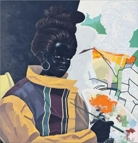  ?? Museum of Contempora­ry Art ?? KERRY JAMES MARSHALL’S “Untitled (Painter)” is among his works on view in an exhilarati­ng 35-year retrospect­ive at MOCA.