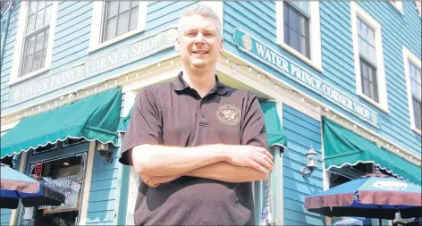  ?? JIM DAY/THE GUARDIAN ?? Coady Campbell, manager of the Water Prince Corner Shop in Charlottet­own, disputes a man’s claim that a waitress at the restaurant “sexualized’’ a teenager wearing a bikini with a shirt over top by telling her to cover up.