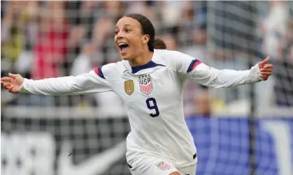  ?? ?? Mallory Swanson celebrates her goal against Japan. Photograph: Brad Smith/ISI Photos/Getty Images