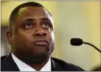  ?? SUSAN WALSH — THE ASSOCIATED PRESS FILE ?? NFL Executive Vice President of Football Operations Troy Vincent becomes emotional as he testifies in 2014 on Capitol Hill in Washington, before the Senate Commerce Committee hearing on domestic violence in profession­al sports.