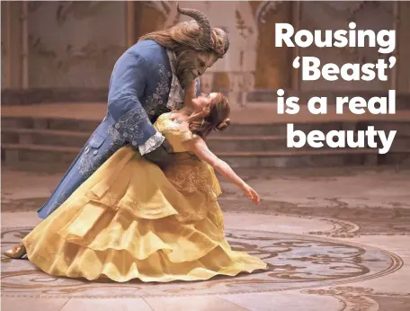  ?? DISNEY ?? Dan Stevens (via performanc­e capture) and Emma Watson bring new life to the Beast and Belle in Beauty and the Beast.