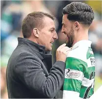  ??  ?? ■ Brendan Rodgers with Patrick Roberts.