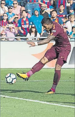  ?? FOTO: PERE PUNTÍ ?? El primer gol de Paulinho fue en Getafe y dio el triunfo al Barça