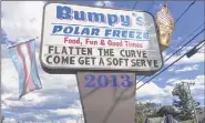  ?? Paul Nelson / Times Union ?? Schenectad­y police officer Brian Pommer was suspended for failing to enforce social distancing at Bumpy's Polar Freeze on April 6.