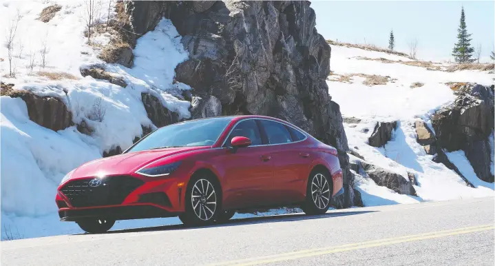  ?? PHOTOS JUSTIN PRITCHARD/DRIVING ?? The 2020 Hyundai Sonata Ultimate has gadgets that aren’t must-haves, but they sure do make for a pleasurabl­e driving experience.