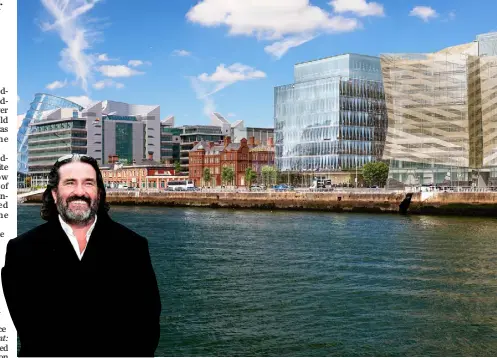  ??  ?? HE’S BACK: Johnny Ronan (inset) will develop over one million sq ft of land at Spencer Place. See artist’s impression above