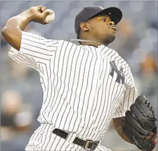  ?? AP ?? Luis Severino delivers brilliant outing Wednesday against Royals, spinning 8 shutout innings and using changeup effectivel­y, a big addition to his arsenal this season.