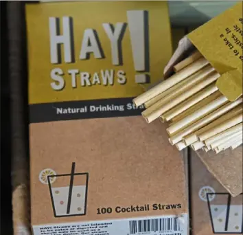  ?? Pittsburgh Post-Gazette ?? Hay straws are an environmen­tally friendly alternativ­e to plastic straws, which are not recyclable.